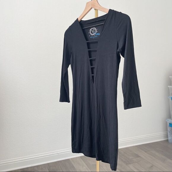 Blue Life Neiman Marcus Stretchy Black Beach Dress S - Picture 1 of 4